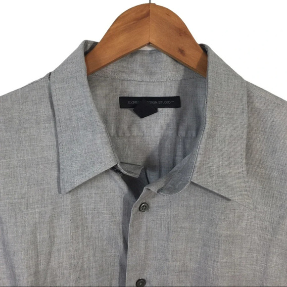 BF648 Mens Express Modern Fit Stretch Button Down Shirt 17-17.5 XL - Picture 3 of 4